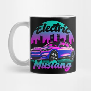 Pink Retro Electric Mustang Cityscape Mug